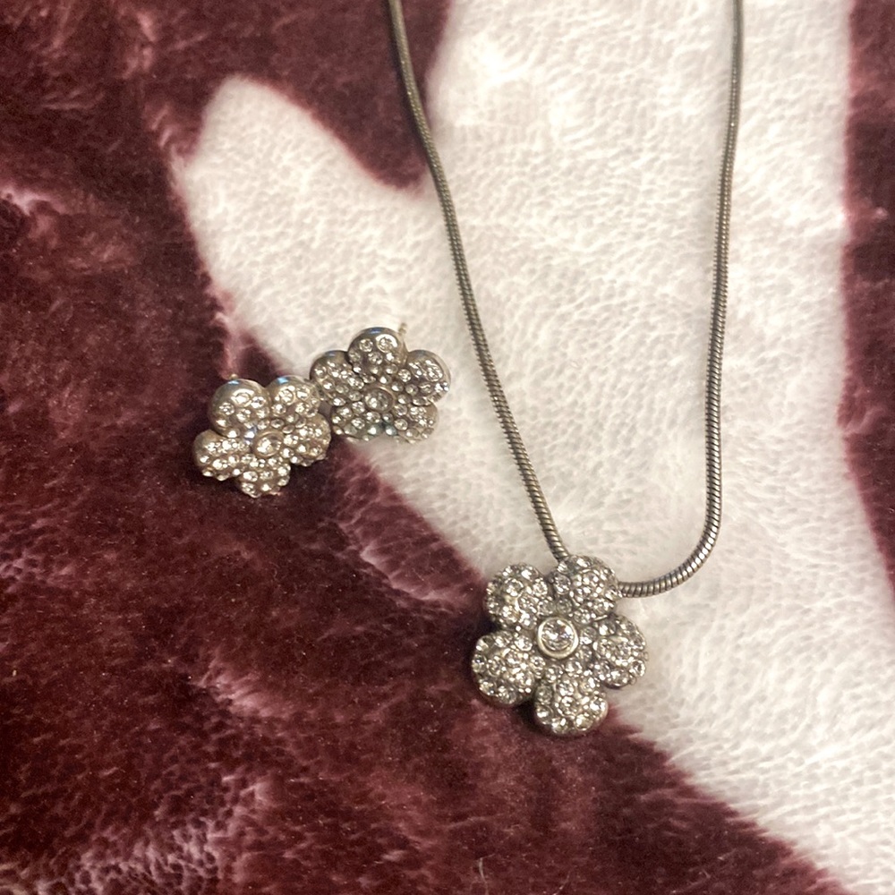 Vintage Brighton necklace and earrings with dust bag.